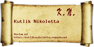 Kutlik Nikoletta névjegykártya