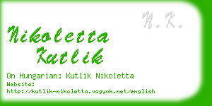 nikoletta kutlik business card